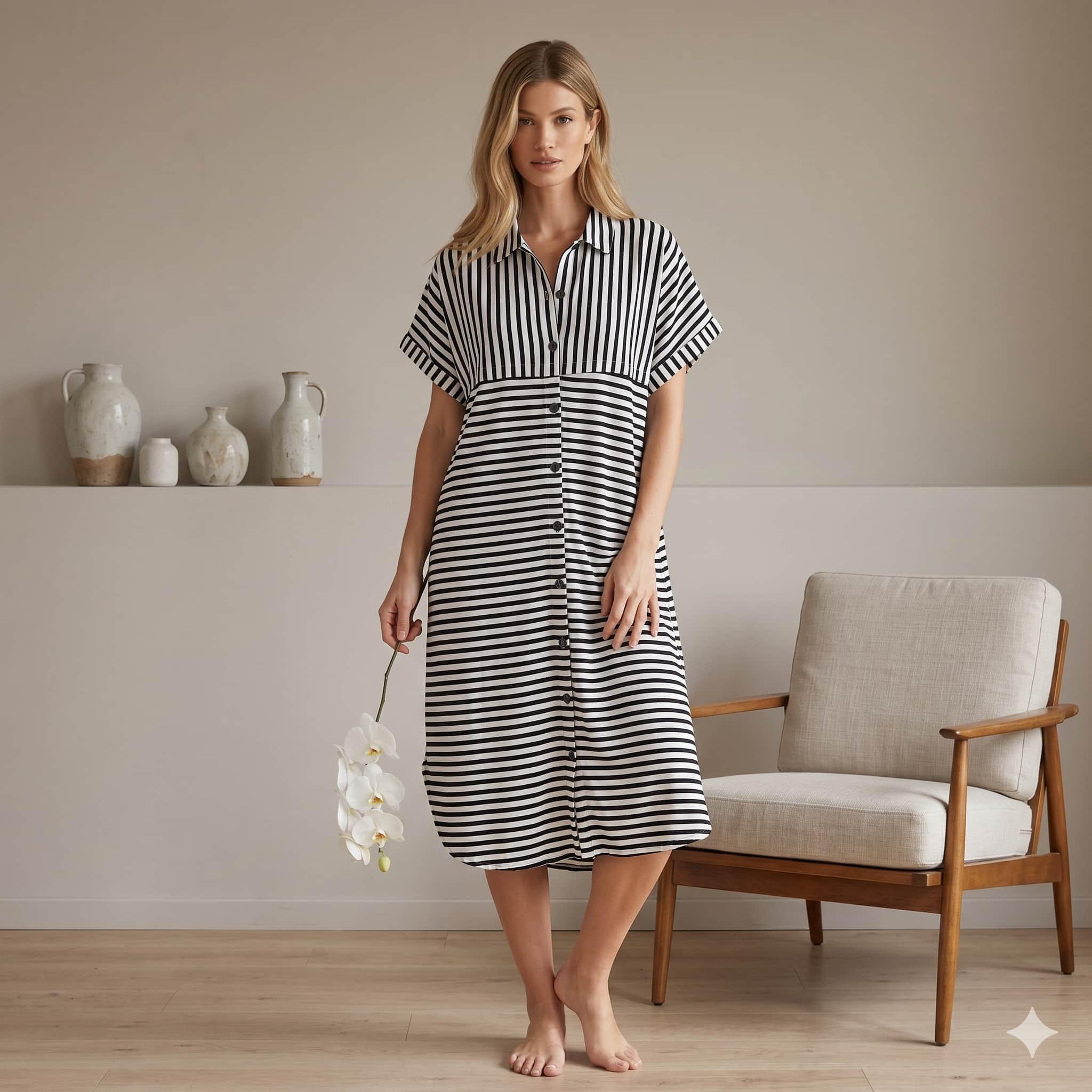 Urban Stripes Women Midi - Black