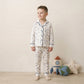 Little Astronaut Boy Button Pajama Set - White