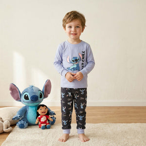 Stitch Boys Full Sleeves Pajama Set - Blue