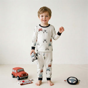 Jeep Boys Full Sleeves Pajama Set - White