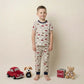 Allover Car Boys Short Sleeves Pajama Set - Cream
