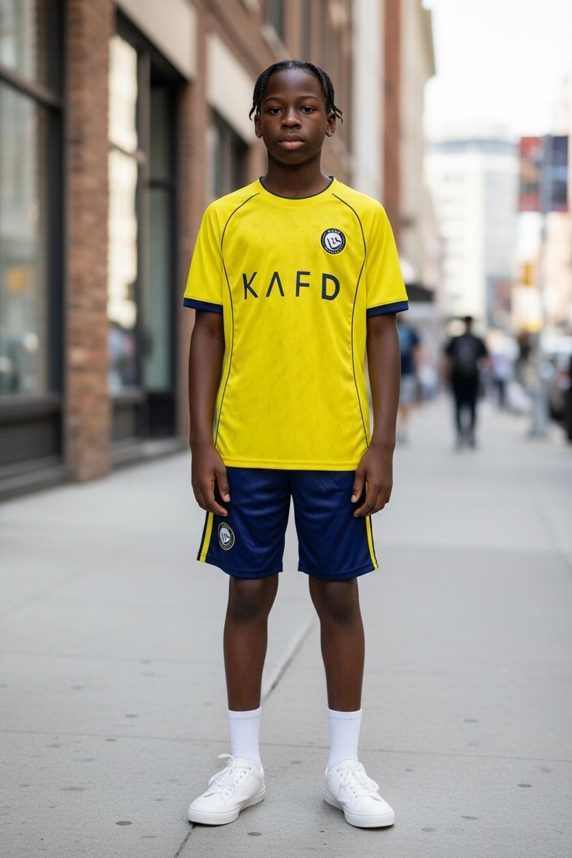 Al Nassr FC Boys Short Set - Yellow & Navy