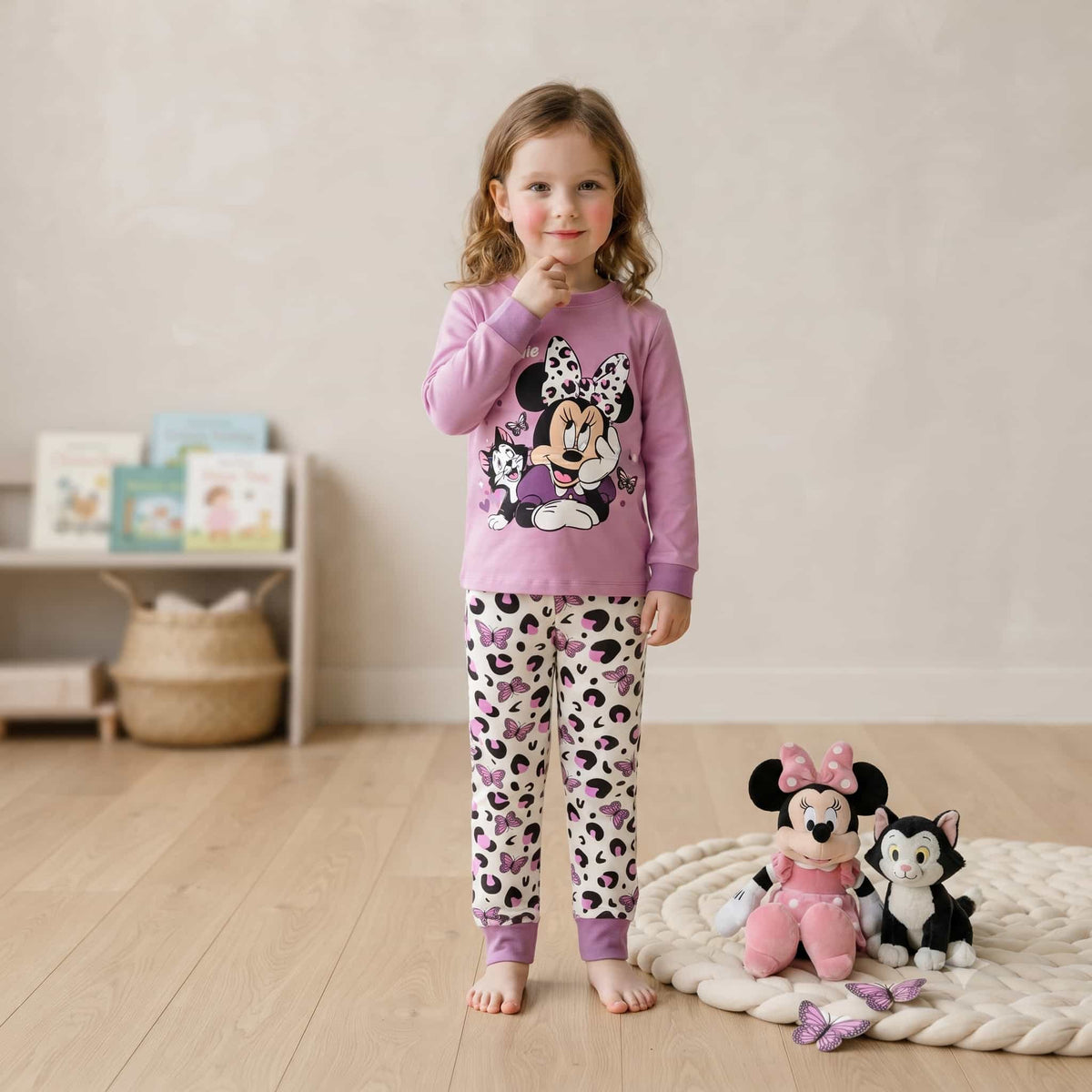 Minnie Mouse Girls Full Sleeves Pajama Set – Pink