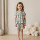 Sage Blossom Girls Short Set- Green