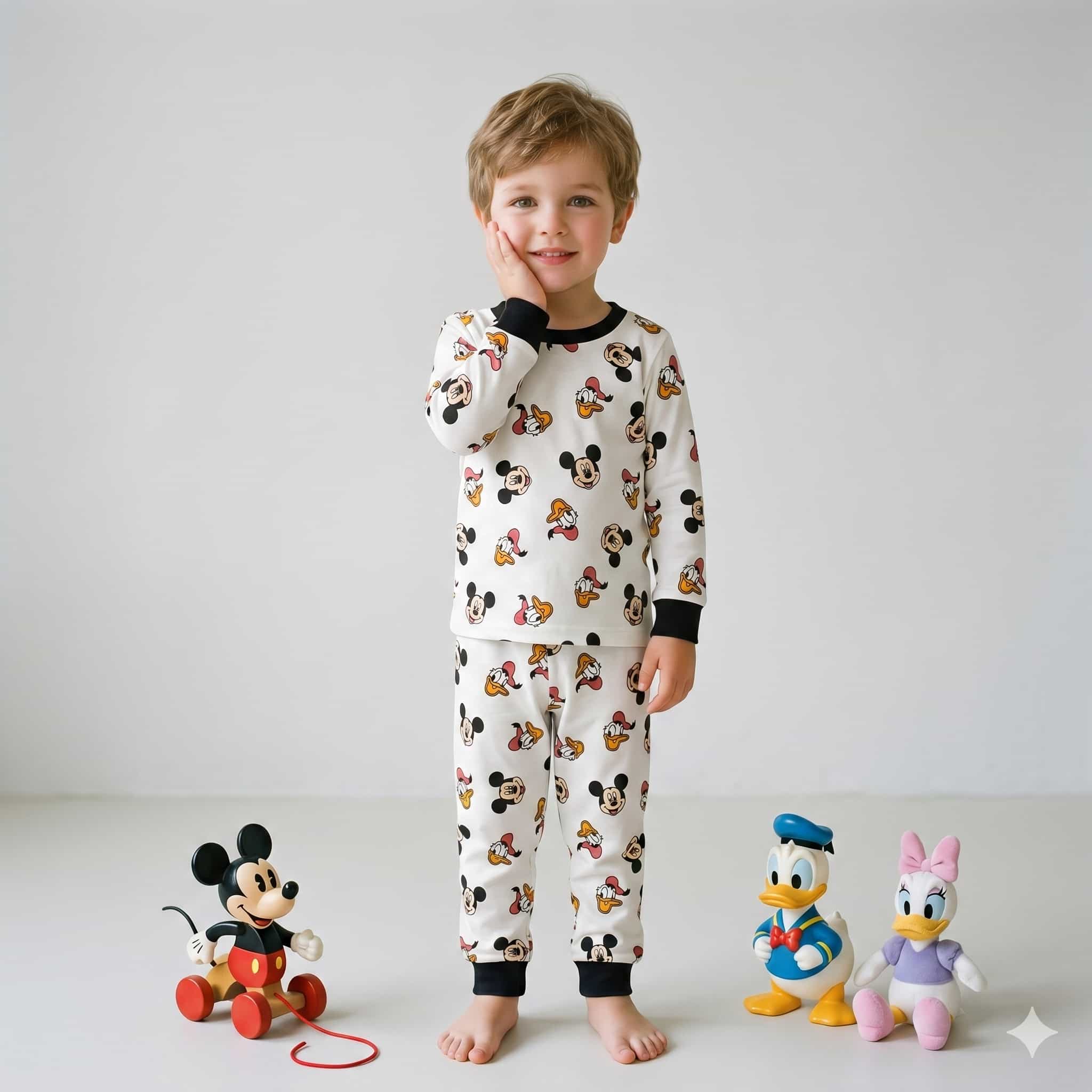 Mickey Mouse Boys Full Sleeves Set - White