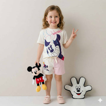 Mickey Girls Short Set - Pink
