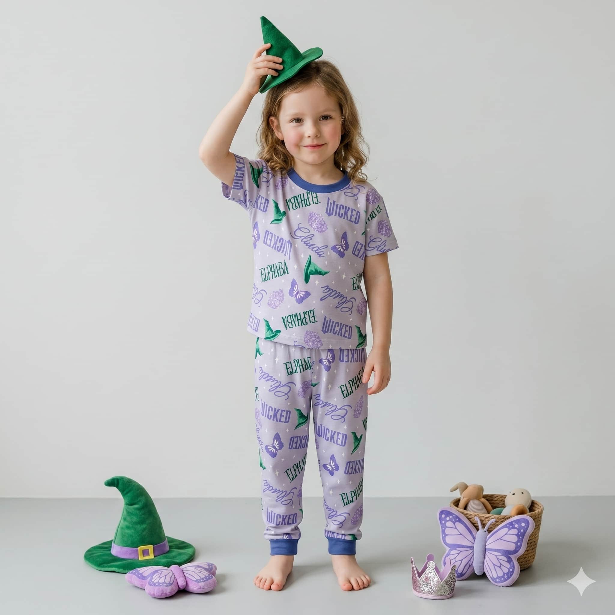 Spellbound Style Girls Short Sleeves Set - Lilac