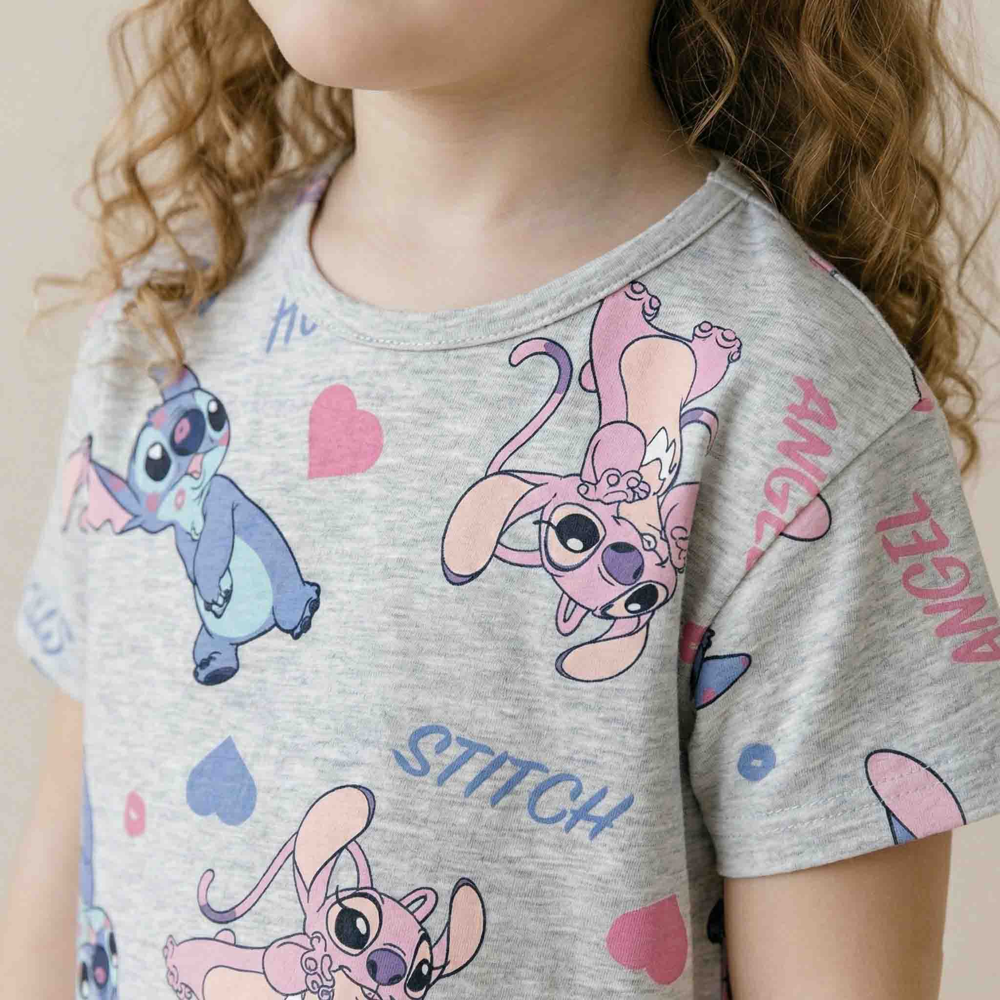Stitch Girls Short Set - Grey