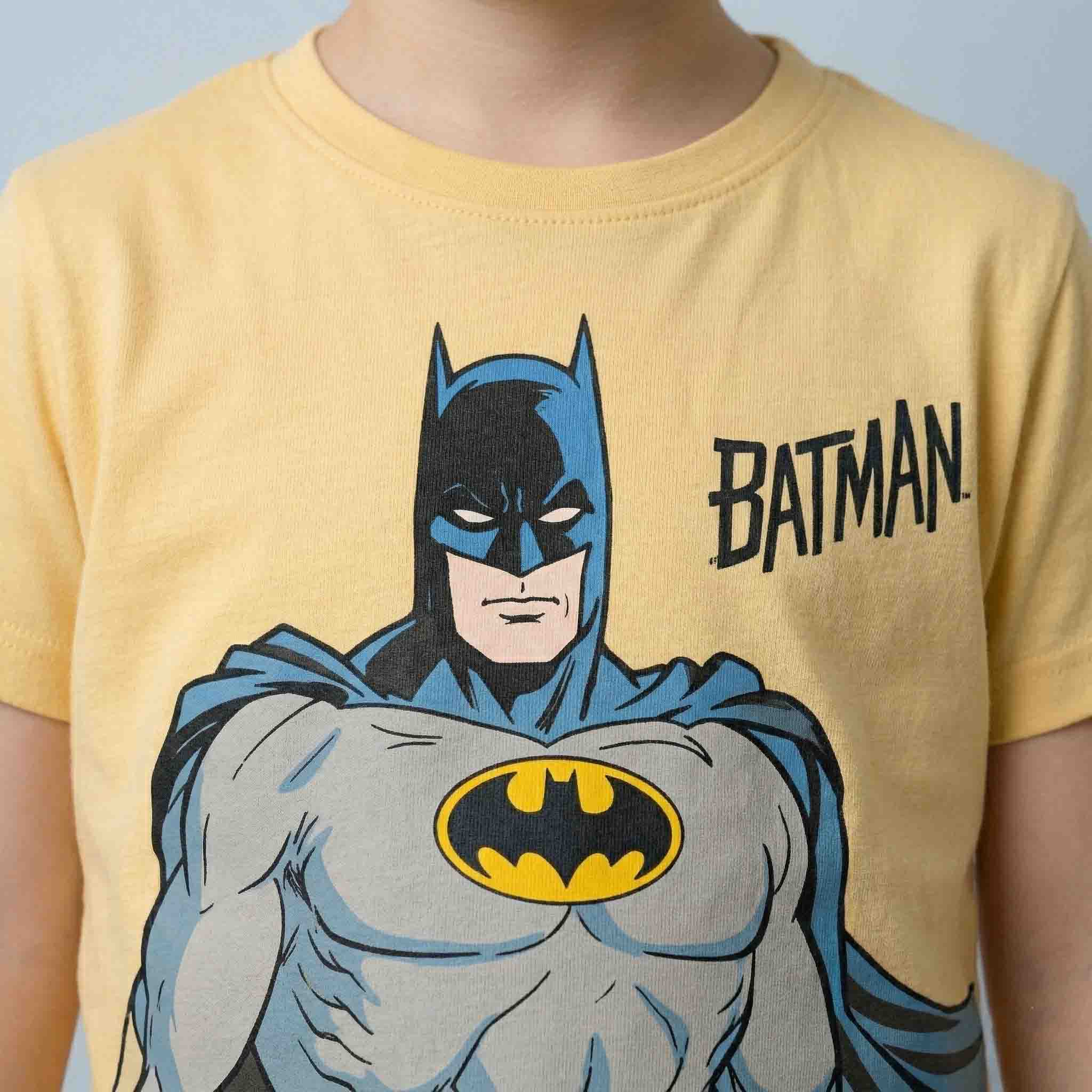 Batman Boys Short Set - Yellow & Grey