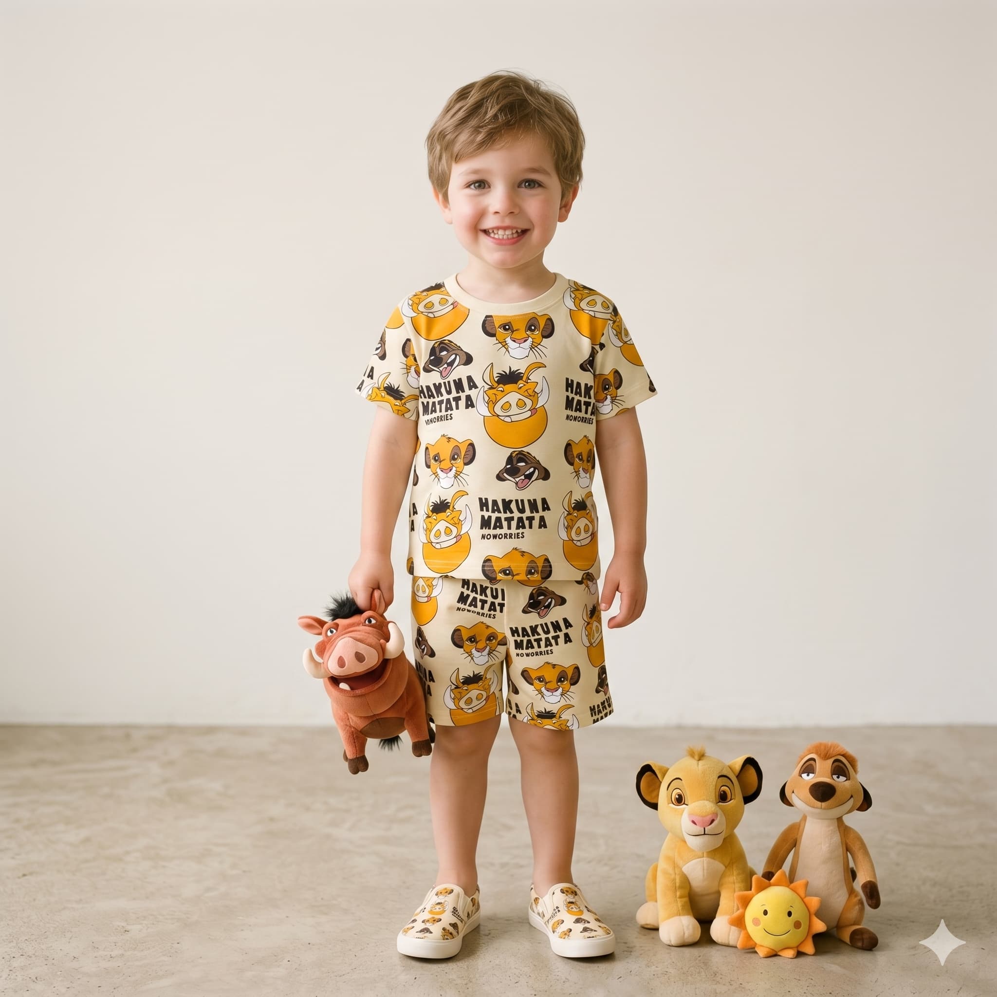 Lion King Boys Short Set - Beige