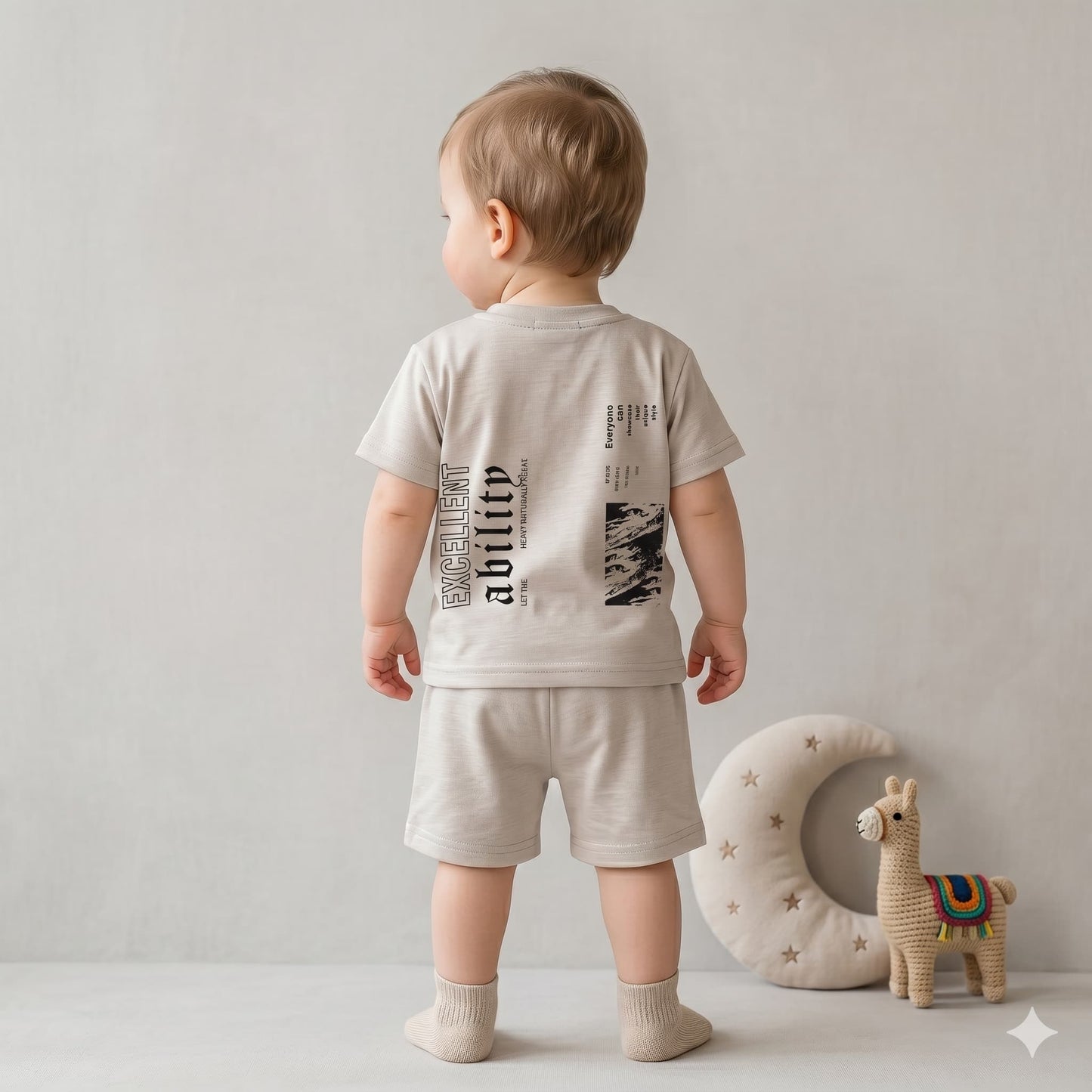 Pure Potential Baby boys Half sleeves Short set - Beigi