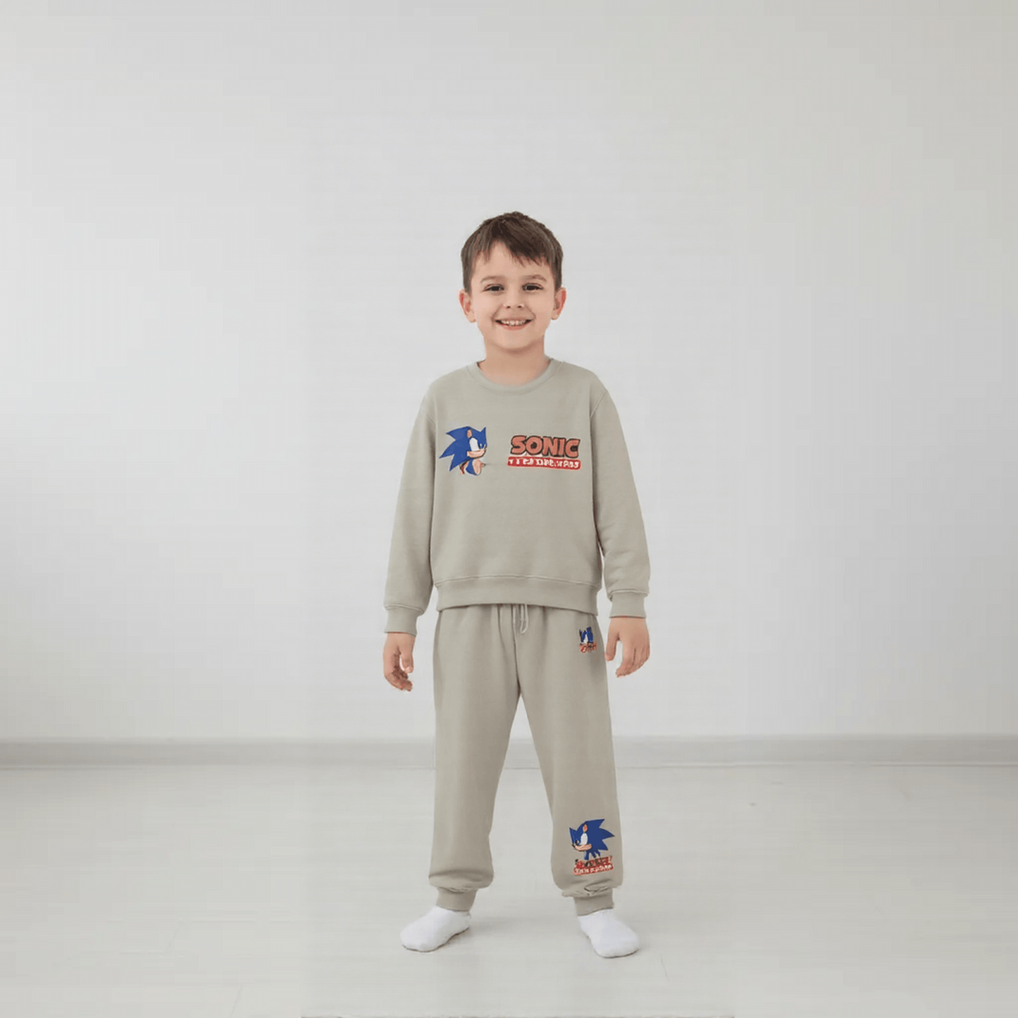 Sonic Saga Boy Sweatshirt Set- Grey