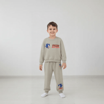 Sonic Saga Boy Sweatshirt Set- Grey