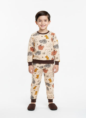 Rhino Boy Sweatshirt Set- Brown