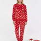 Star Women Polar Pajama Set- Red
