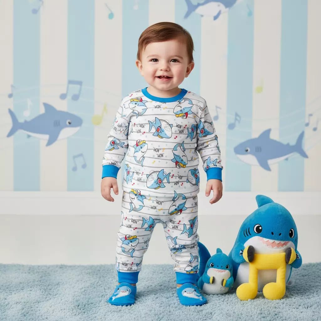 Cool Shark Baby Boy Pajama Set- Blue