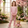 Flower Petals Girl Pajama Set- Pink