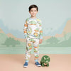 Pastel Dino Boy Pajama Set- White