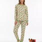 Deer Women Polar Pajama Set- Green
