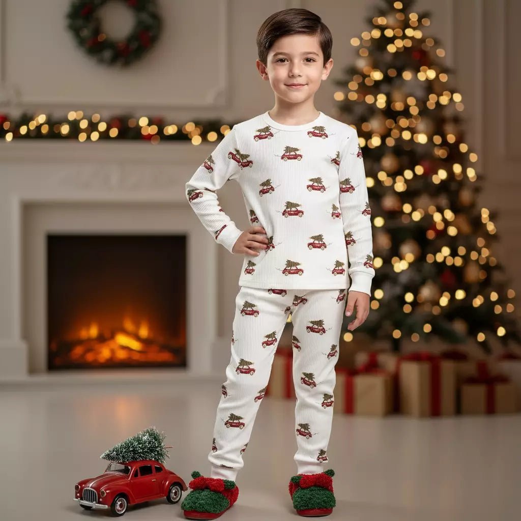 Christmas Boy Pajama Set- Off White.