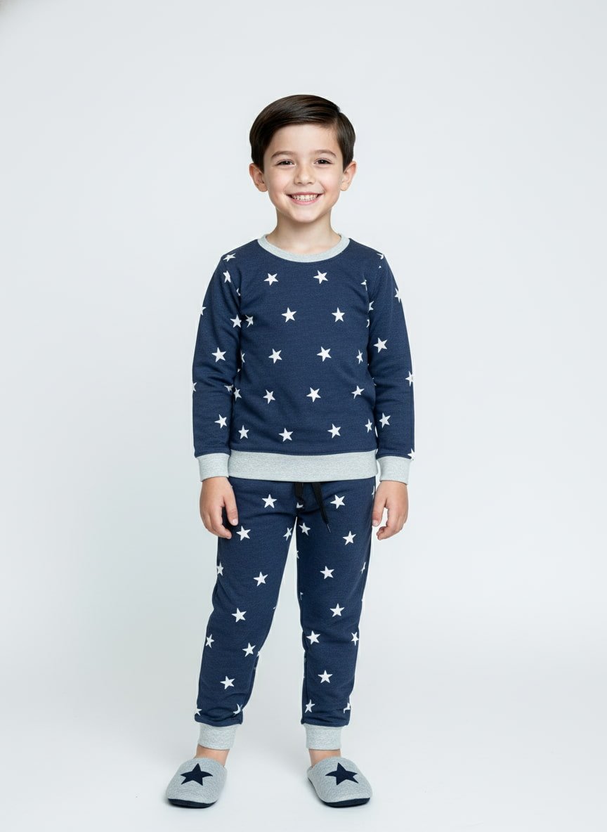 Star Boy Sweatshirt Set- Blue
