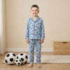 Basket Ball Button Boy Pajama Set- Blue
