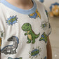 Comic Dino Boy Pajama Set-White