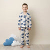 Cloud Button Boy Pajama Set- White