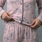 Pastel Blossom Women Pajama Set- Dark Pink