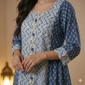 Indigo Chevron Women Daraa- Indigo Blue