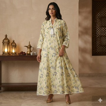 Serene Bloom Women Daraa- Pale Butter