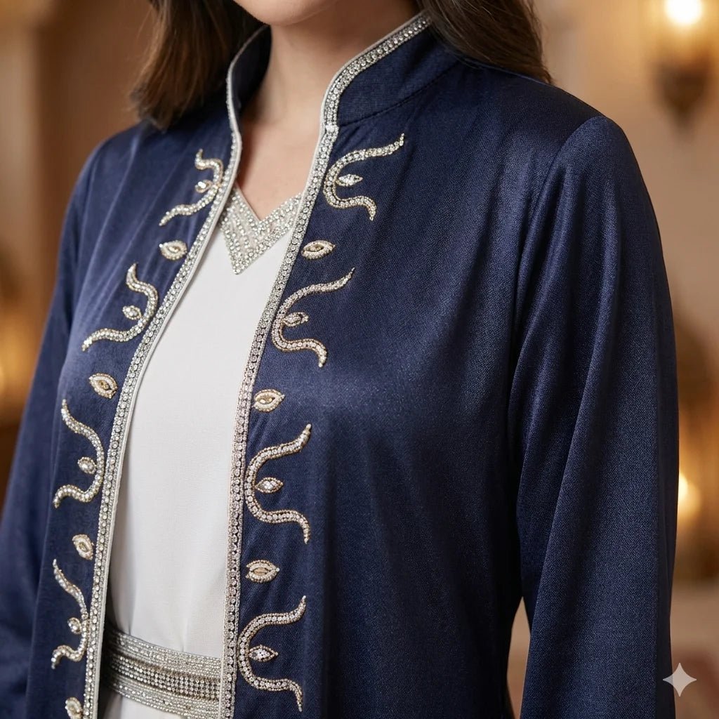 The Crystal Silk Women Daraa- Satin Blue