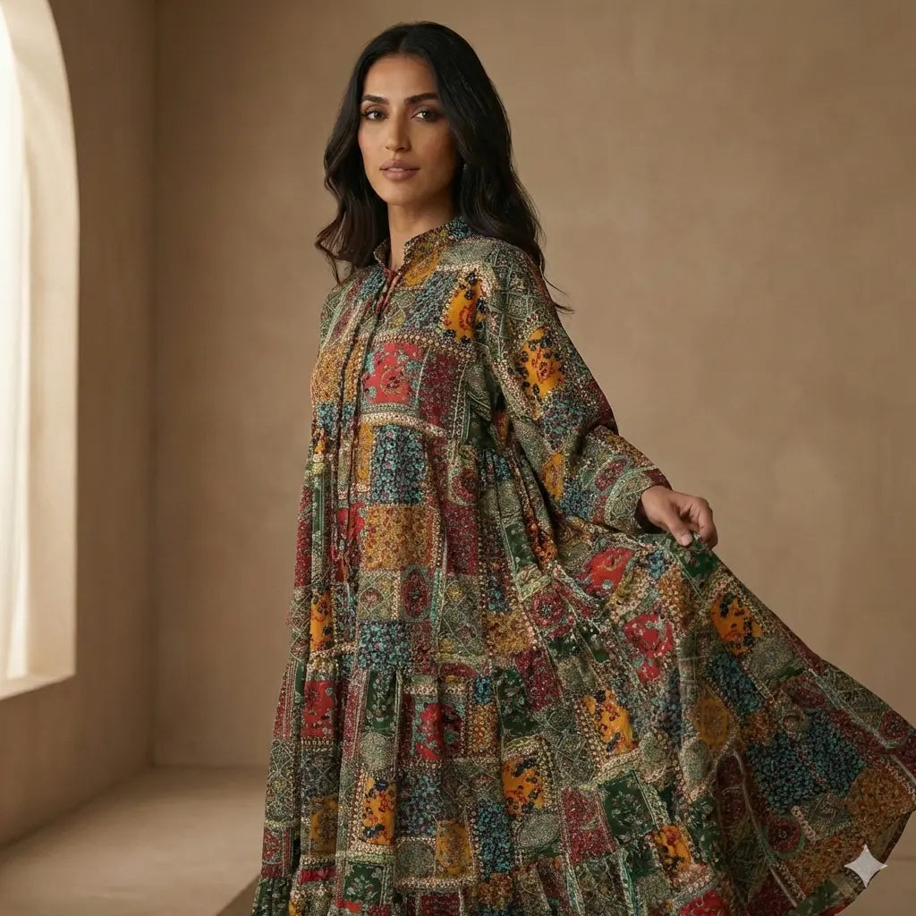 Forest Green & Teal Women Daraa- Girl Women