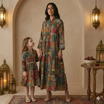 Forest Green & Teal Women Daraa- Girl Women