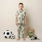 Big Football Boy Pajama Set-Creme
