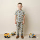 Construction Vehicle  Boy Pajama Set-Grey Blue