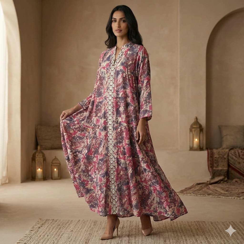 Abstract Bloom Women Daraa- Rose Pink