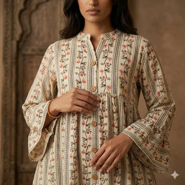 Burnt Orange Women Daraa- Beige