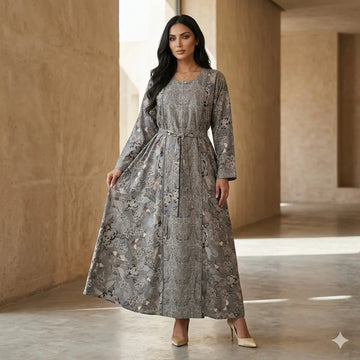 Majestic Motif Women Daraa- Silver Grey