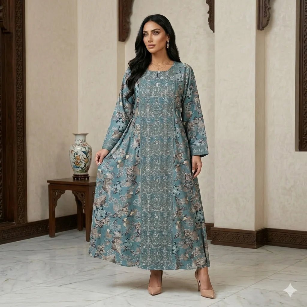 Majestic Motif Women Daraa- Blue