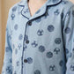 Basket Ball Button Boy Pajama Set- Blue