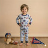 Athletic Boy Pajama Set-White