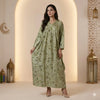 Sage Green Leaf Pattern Women Daraa- Green