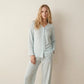 Blue Fizz Full Button Women Pajama Set- Blue