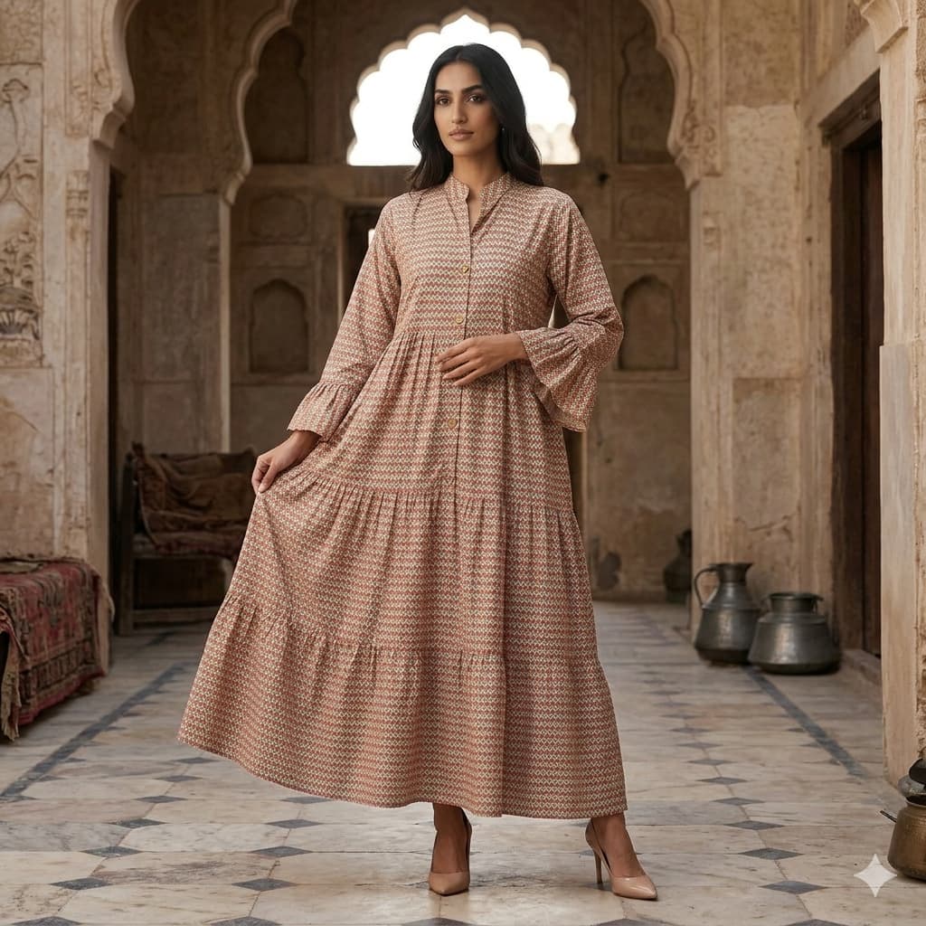 Dessert Sand Tiered Women Daraa- Brown