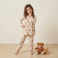 Teddy Bow Girl Pajama Set- Cream