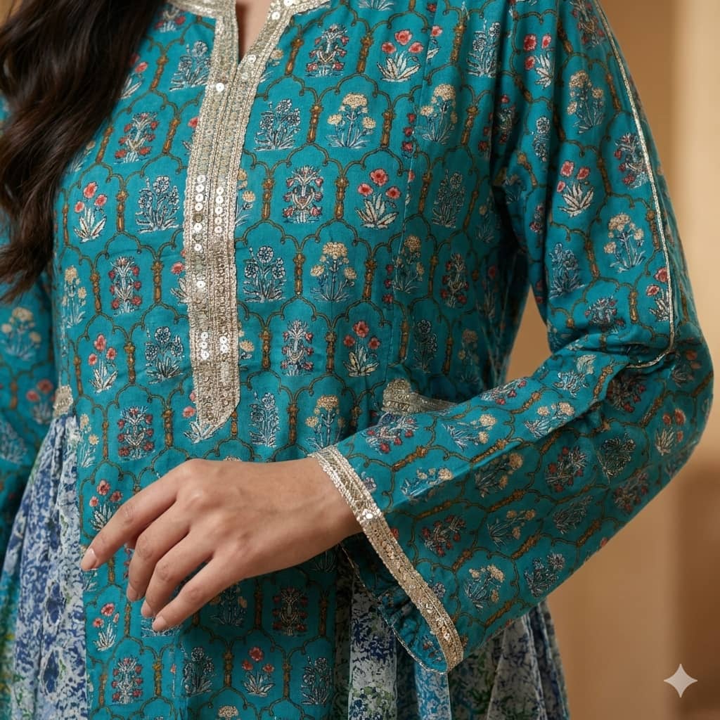 Turquoise Sea Women Daraa- Teal Blue