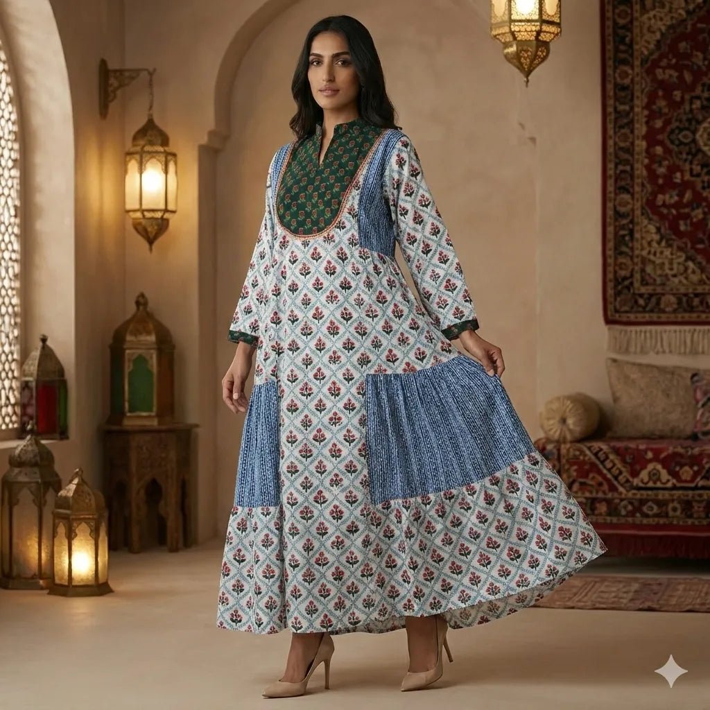 The Mixed Motif Women Daraa- Blue