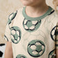 Big Football Boy Pajama Set-Creme
