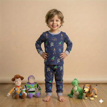 The Toy Boy Pajama Set-Navy Blue